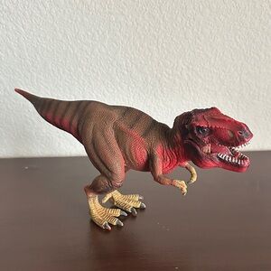 Realistic Red and Brown Dinosaur Figure